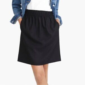J Crew Factory City Skirt wool with elastic waist Black Size 8